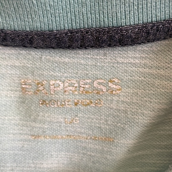 Express Mens Pique Polo (Light Blue/White) - Picture 2 of 5